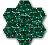 Emerald Green Ceramic with Hexagonal Turkmen Star Pattern (15x17 cm)